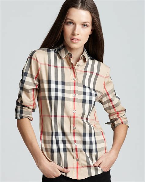 burberry embroidered black womens blouse|Burberry check shirt women's.